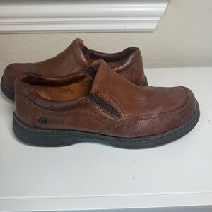 Born Men’s Brown Leather Slip On Loafers Size 12 Comfort Work Shoes